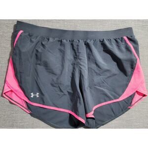 Under‎ Armour HeatGear Running Shorts Gray Pink Women’s XXL